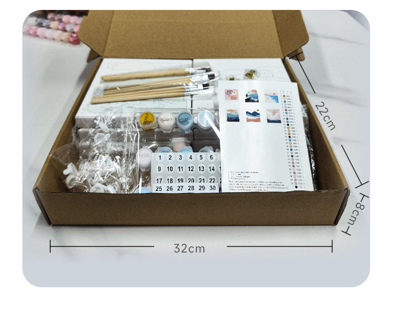 Kit Pintr Por Numeros en mini sets de 6 cuadros de 20x20cms