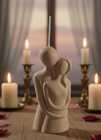 Vela Escultórica "Abrazo Eterno" –  Cera de Soja y Aromas Naturales. .Nuestra vela "Abrazo Eterno" no es solo un objeto decorativo; es una experiencia sensorial diseñada para celebrar la unión, la paz y la calidez del amor.