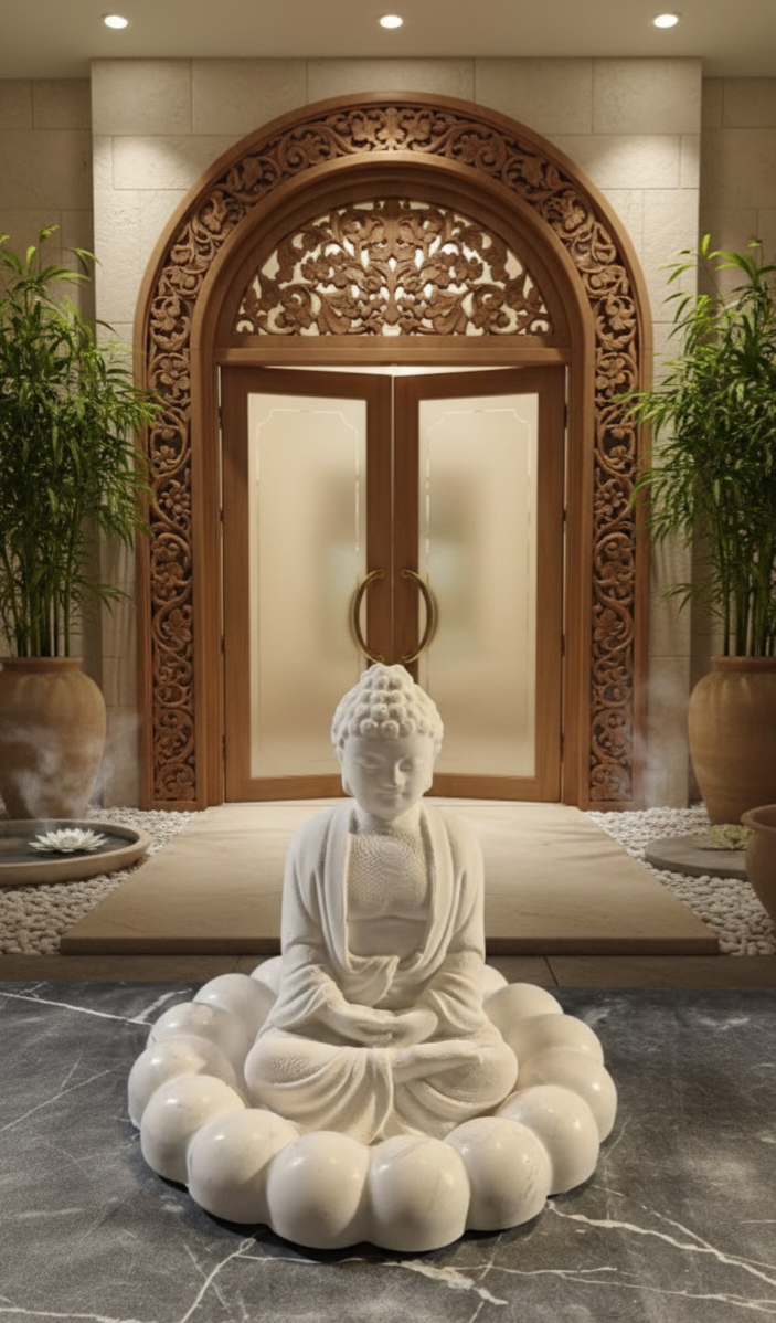 Buda Decorativo Artesanal – Calma y Armonía en Cada Espacio Añade un toque de serenidad y equilibrio a tu hogar con este delicado Buda decorativo, cuidadosamente elaborado en yeso cerámico de alta calidad.