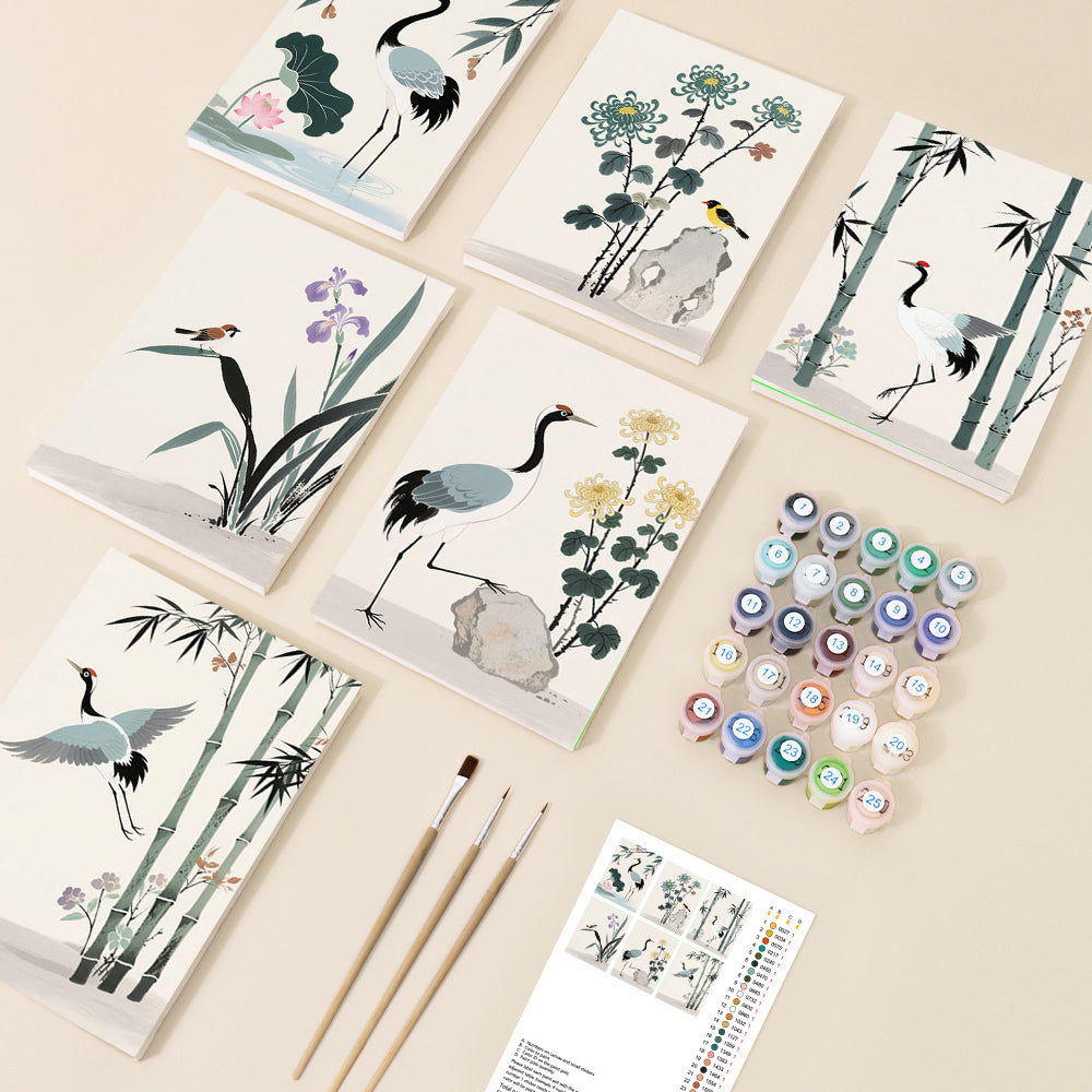 Kit Pintr Por Numeros en mini sets de 6 cuadros de 20x20cms