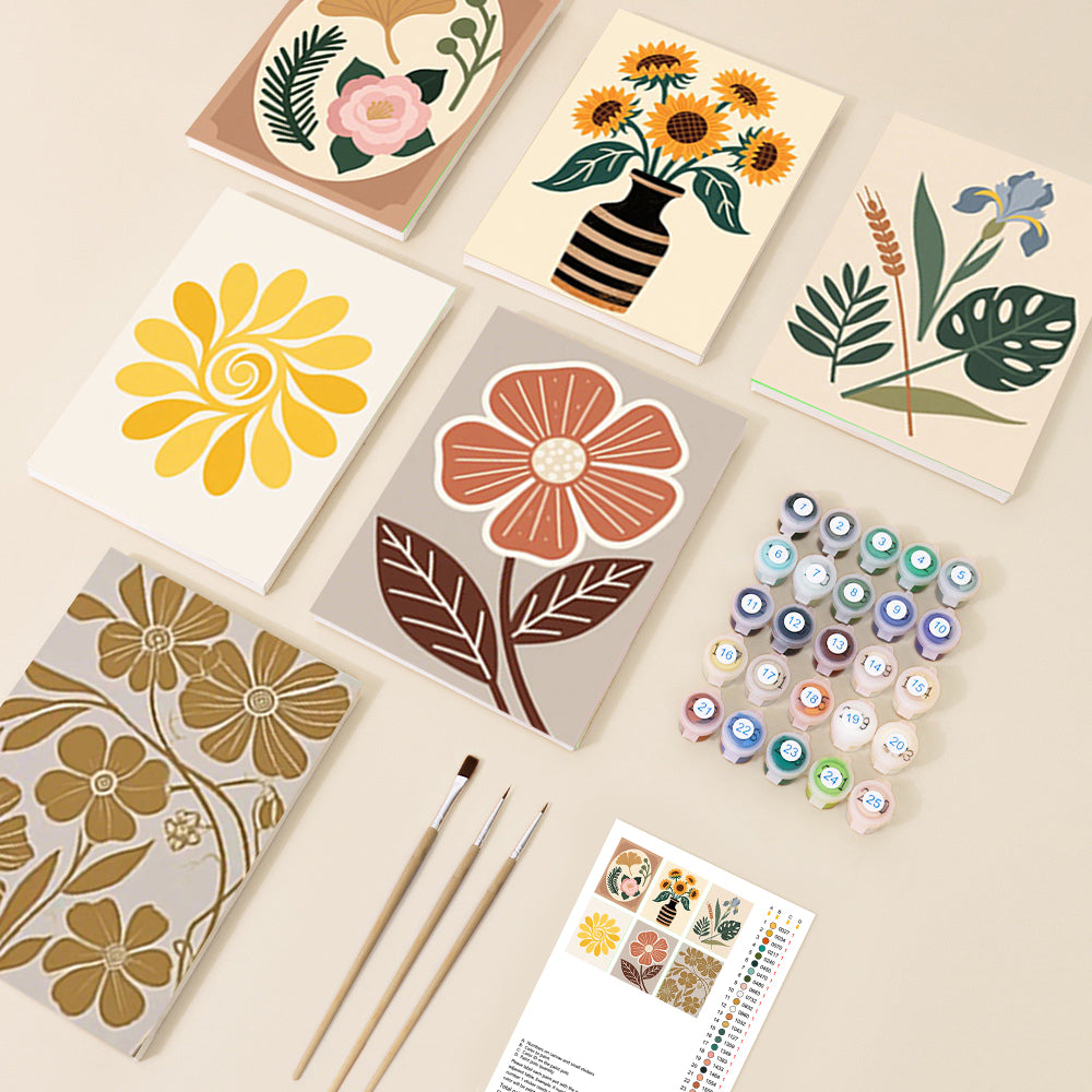 Kit Pintr Por Numeros en mini sets de 6 cuadros de 20x20cms