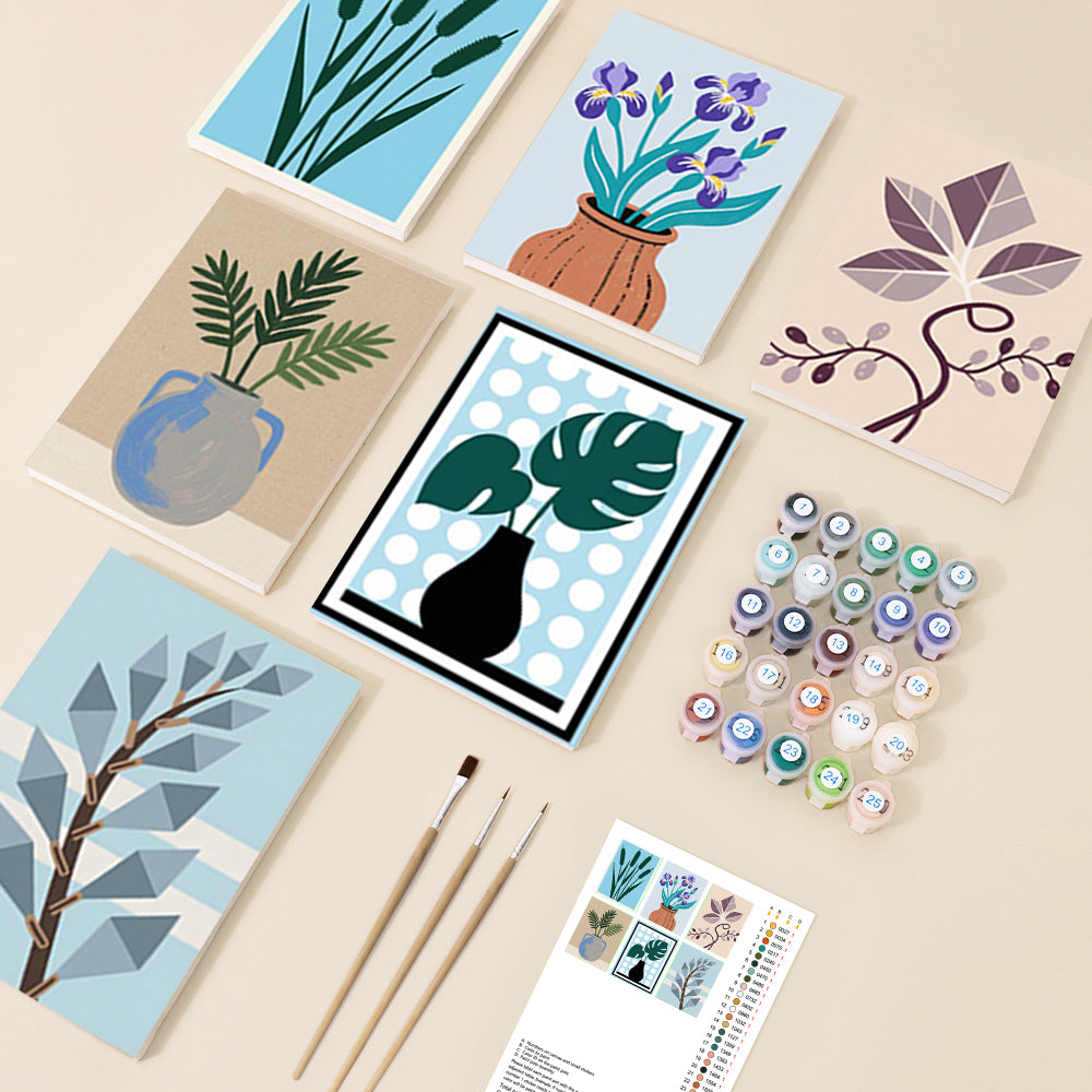 Kit Pintar Por Numeros en mini sets de 6 cuadros de 20x20cms