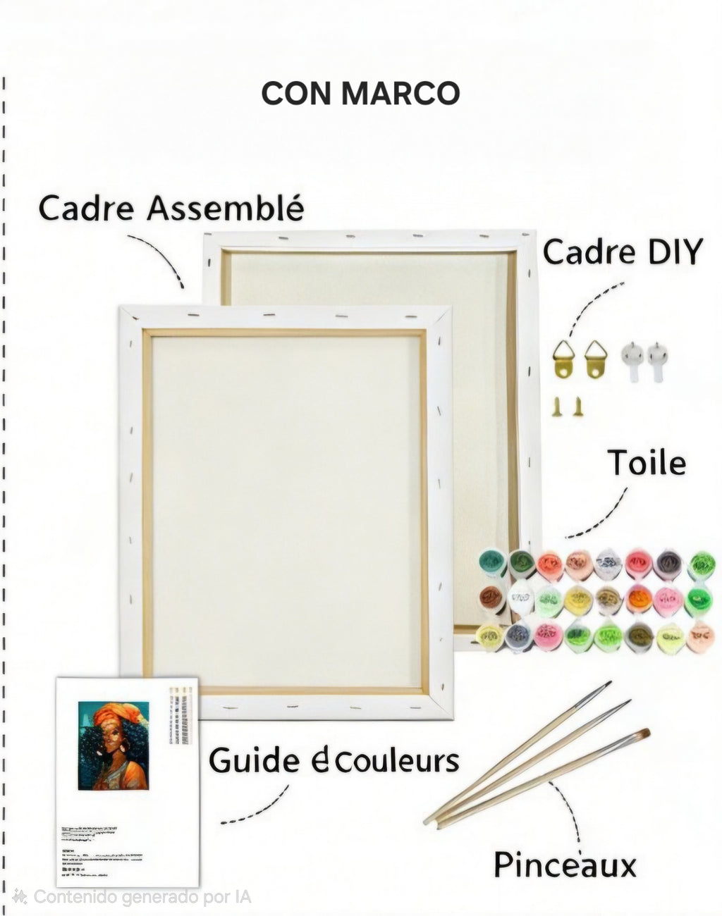 Kit de pintar por números que incluye:  Lienzo numerado, pinceles, pinturas acrílicas numeradas, y mapa de referencia  Plazo de entrega aproximado entre 10-15 días,  Envío Gratuito