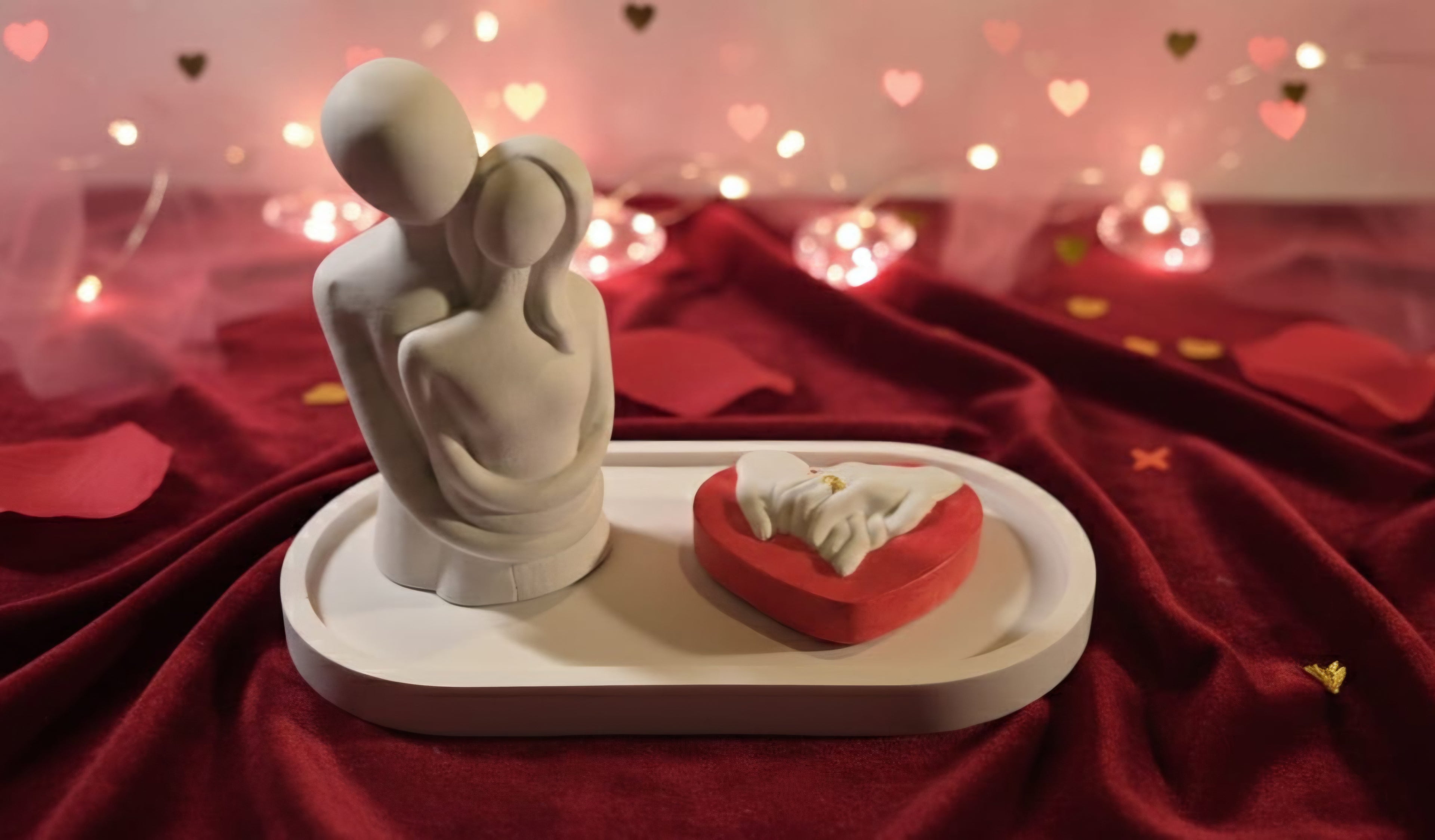 Conjunto Artesanal "El Abrazo" - Yeso Cerámico Premium