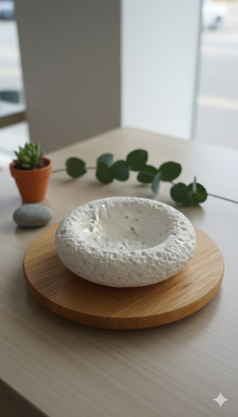 Plato artesanal de cerámica. Este cuenco de cerámica texturizada, hecho a mano, combina diseño minimalista con funcionalidad.