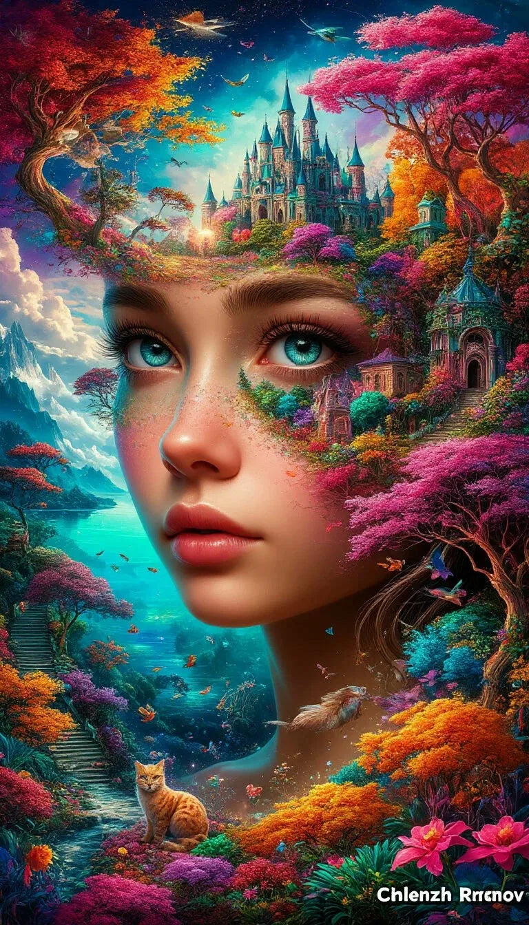 Pintura de diamantes DIY, nueva colección, tamaño grande, hermoso paisaje forestal.