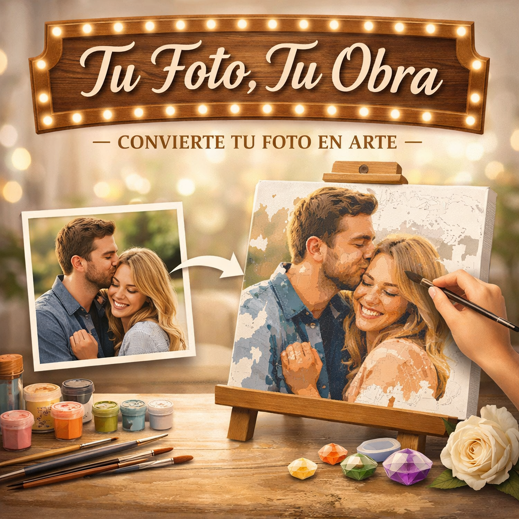 Tu Foto en Pintar por Números – Arte Personalizado 40X50 CMS